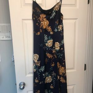 Amazon- navy silk flower dress. Size medium. Light weight and so comfortable.